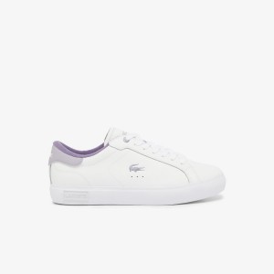 Giày Lacoste PowerCourt Leather Nữ - Trắng Tím