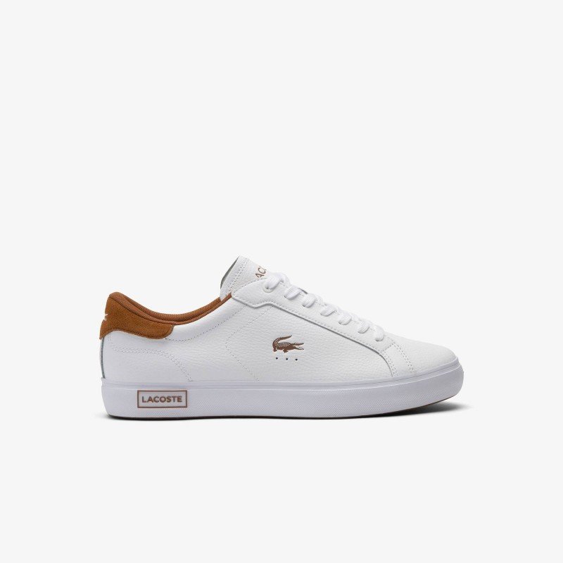 Giày Lacoste Powercourt Leather Nam - Trắng Nâu