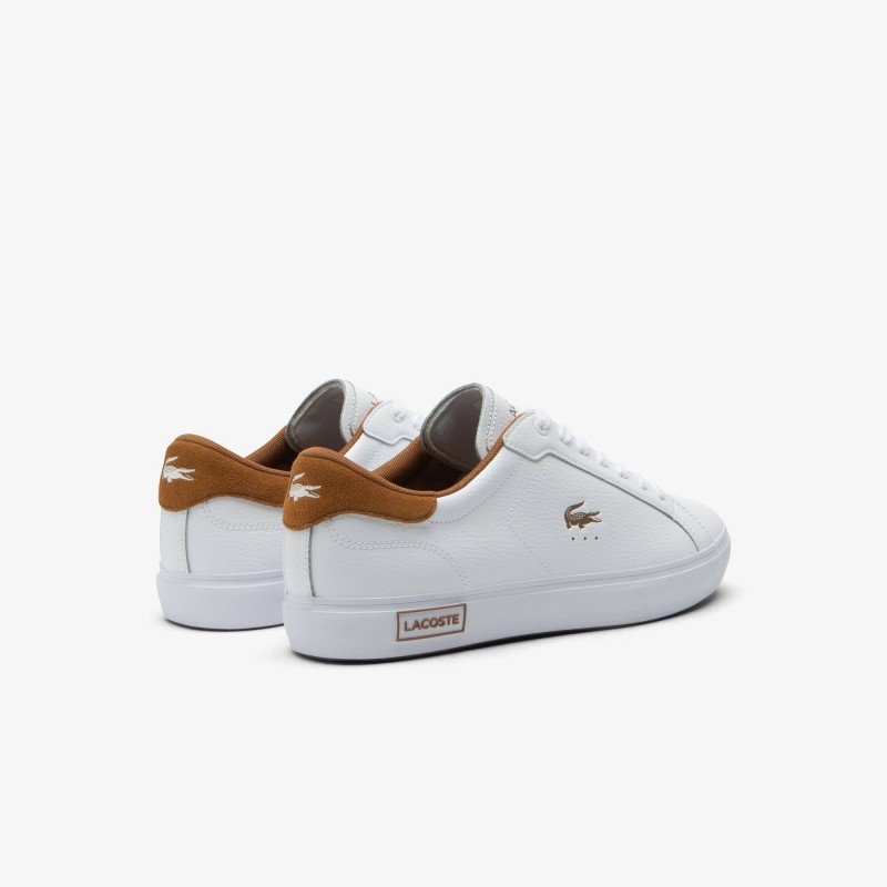 Giày Lacoste Powercourt Leather Nam - Trắng Nâu