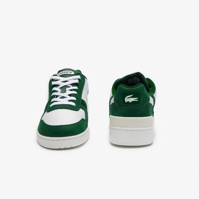 Giày Lacoste T-Clip Leather Nam - Trắng Xanh Lá