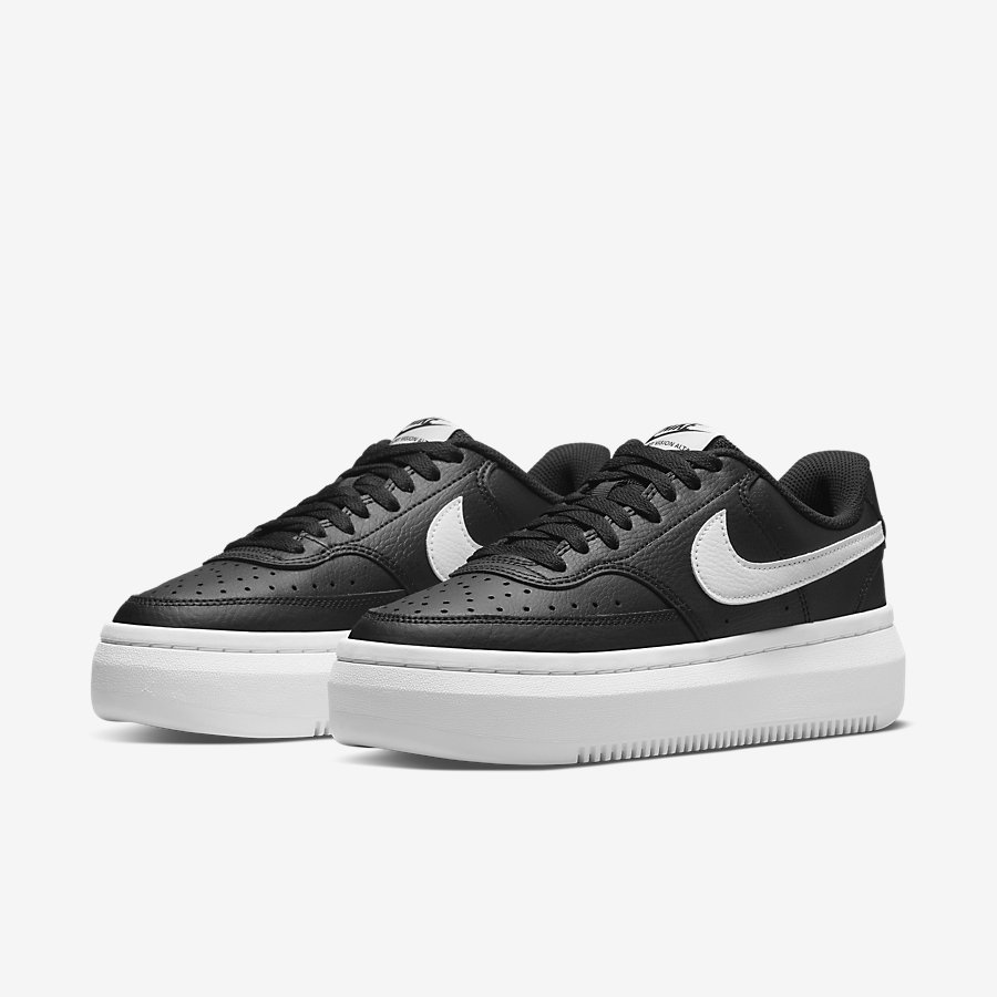 Giày Nike Court Vision Alta Nữ- Đen Trắng - hình 4