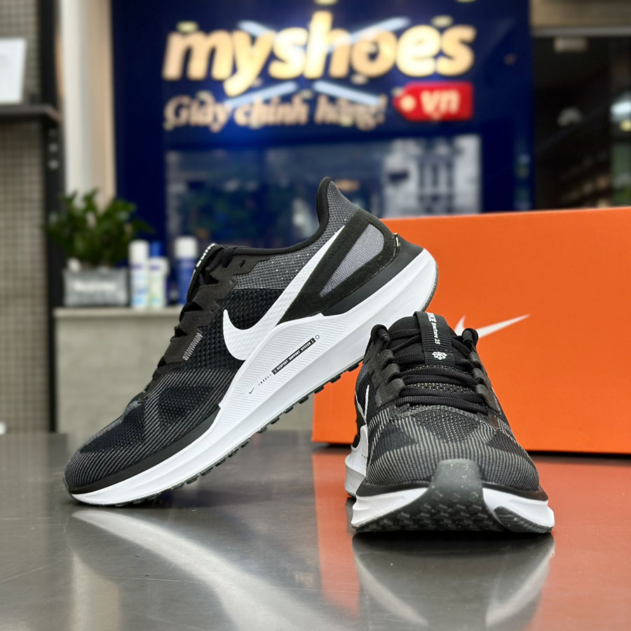 Giày Nike Air Zoom Structure 25 Nam - Đen Trắng - hình 6