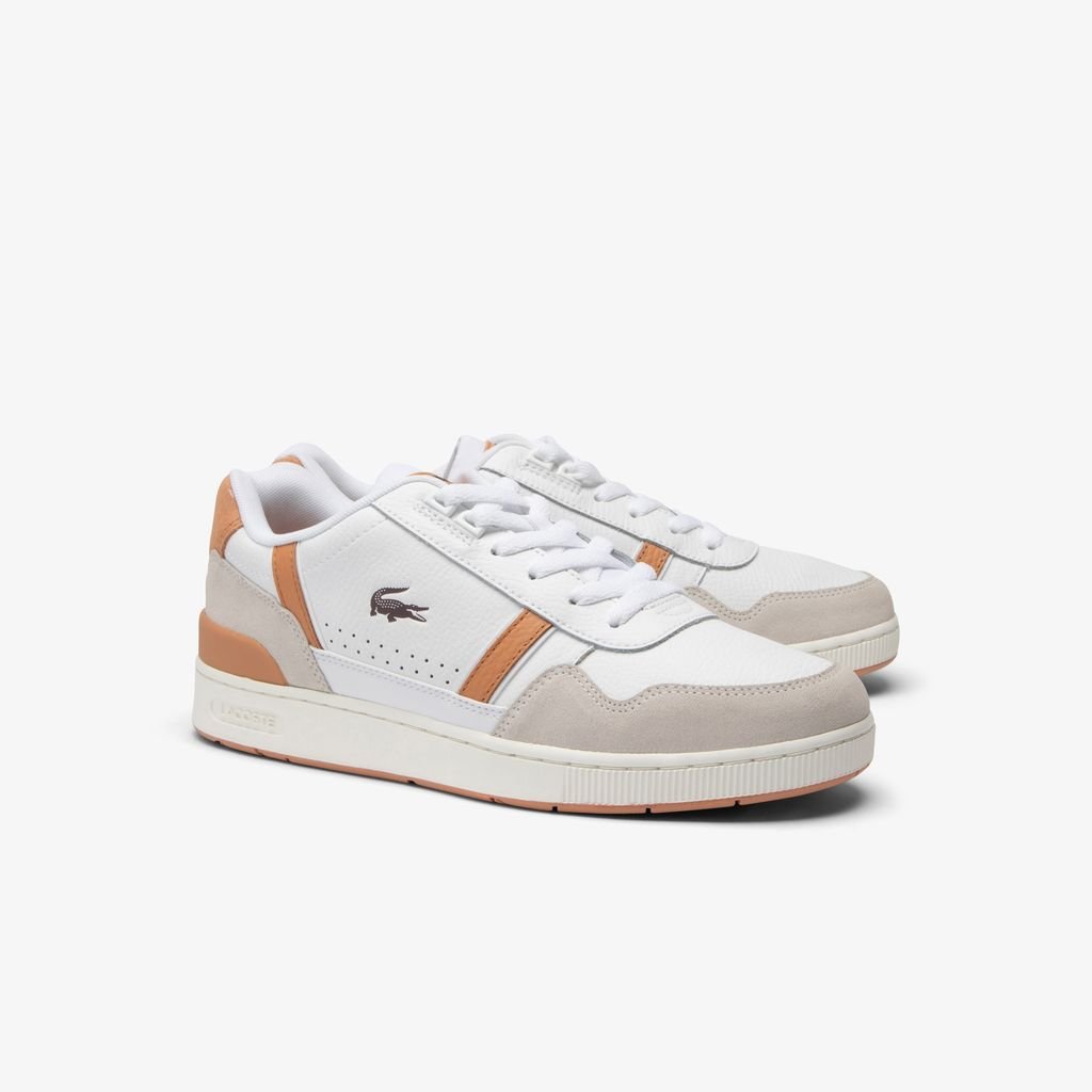 Giày Lacoste T-Clip Leather Nam - Trắng Nâu - hình 2