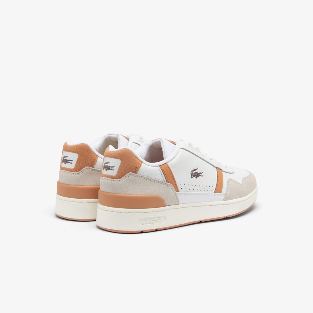 Giày Lacoste T-Clip Leather Nam - Trắng Nâu - hình 3