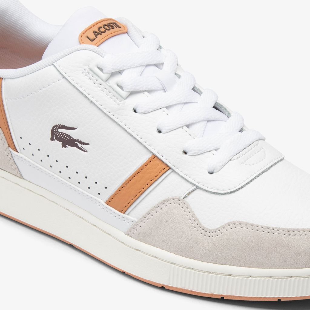 Giày Lacoste T-Clip Leather Nam - Trắng Nâu - hình 6