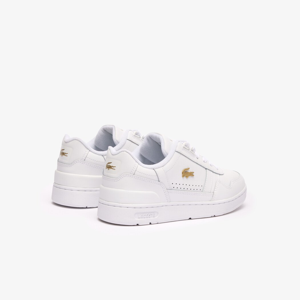 Giày Lacoste T-Clip Leather Nữ - Trắng Gold - hình 3